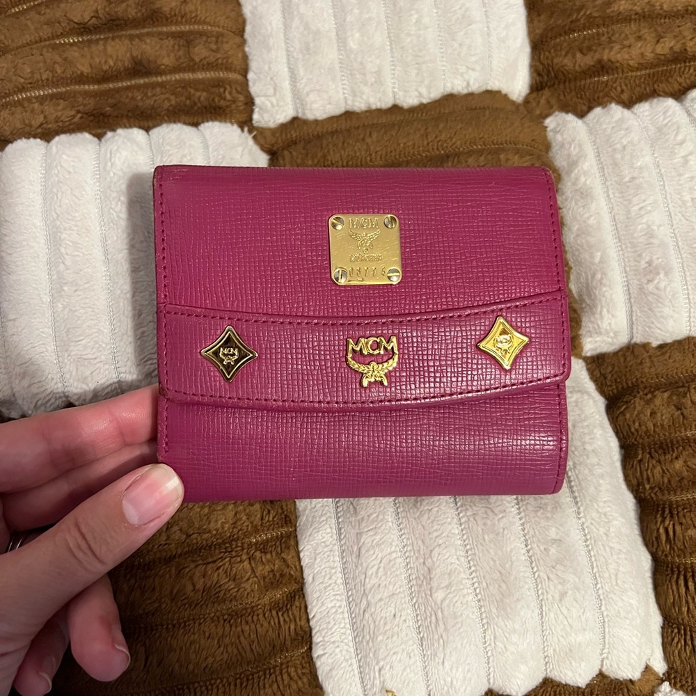 MCM Vintage Pink Leather Compact Wallet
